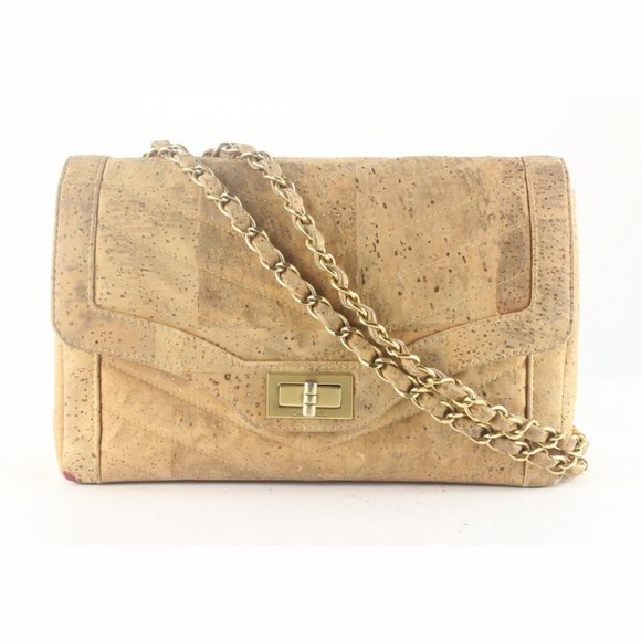 Chanel Rare Cork Chevron Classic Flap 1CJ725K - Picture 1 of 12